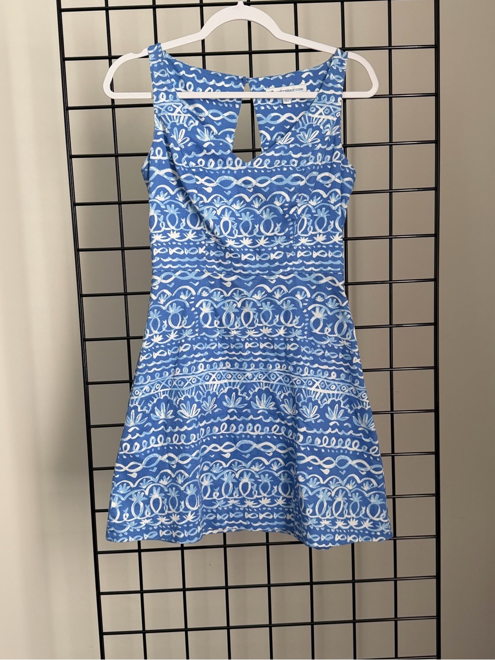 Southern Tide Blue & White Sleeveless A-Line Dress